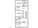 Second floor layout featuring three bedrooms, two bathrooms, WIC, and laundry area at 736 Georgias Landing Pkwy # 7, Raleigh, NC 27603