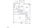 Open-concept first-floor floor plan with spacious living areas, guest bedroom and convenient garage entry at 315 Augusta Pond Way # 169, Raleigh, NC 27603