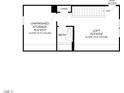 Upstairs floor plan features a loft, bathroom, unfinished storage and attic access at 5217 Bowes Meadow Ct # 14, Raleigh, NC 27610
