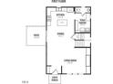 First floor plan features kitchen, dining room, living room, patio, and pantry at 107 Legolas Ct, Middlesex, NC 27557