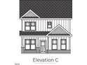 Elevation C drawing of two-story home featuring brick accents, multi-pane windows and covered front porch at 117 Legolas Ct, Middlesex, NC 27557