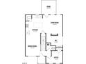 Layout of the first floor featuring a kitchen, dining room, living room, office and rear patio at 117 Legolas Ct, Middlesex, NC 27557