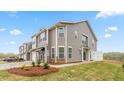 New two-story home boasts stone accents, a covered porch, and a well-maintained lawn in a community setting at 1917 Hinesley Dr, Durham, NC 27703