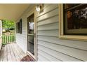 Close-up of the front door and porch, showing exterior details at 6685 English Ivy Ln, Raleigh, NC 27615