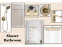 Primary bathroom fixtures and lighting include shower heads, faucet, vanity lights, and mirror at 4248 Jacks Creek Trl, Burlington, NC 27215