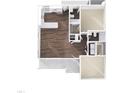 Layout view of the floor plan featuring an open kitchen, bathroom, living room, and main bedroom at 140 Ambergate Ct, Rocky Mount, NC 27804