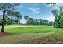 Scenic golf course view showcasing lush green grass, mature trees, and a serene atmosphere at 1540 Sandybrook Ln, Wake Forest, NC 27587