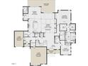 Detailed floor plan showcasing a spacious layout with 5 bedrooms, gourmet kitchen, and multiple living areas at 459 Windfall Creek Dr, Chapel Hill, NC 27517