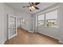 Bright office space featuring french doors, wood floors, and large windows at 188 Karlov Rd, Garner, NC 27529