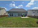 Backyard featuring a well-maintained lawn, privacy fencing, and neighboring homes at 2330 Lazy River Dr, Raleigh, NC 27610