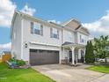 Beautiful two-story home with a two-car garage, lovely landscaping, and a welcoming front porch at 316 Wellwater Ave, Durham, NC 27703