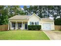 Charming single-story home with a well-manicured lawn, cozy front porch with rocking chairs, and attached one car garage at 3709 Fan Palm Ct, Raleigh, NC 27616