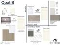 Selection of stylish kitchen and bathroom finishes with neutral tones and modern fixtures at 2392 Picual Way # 31, New Hill, NC 27562