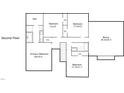 Floorplan of the second story showing the primary bedroom, bonus, and three other bedrooms at 303 Laurens Way, Chapel Hill, NC 27516