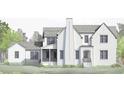 Illustration of a new two-story home with a neutral exterior and a charming front porch at 6501 Burnette Flower Way, Raleigh, NC 27612