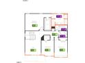 Second floor plan showing the primary bedroom, bathrooms, and additional bedrooms at 127 Caspian Ct, Lillington, NC 27546