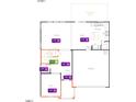 First floor plan featuring the kitchen, Gathering room, garage, and entry at 127 Caspian Ct, Lillington, NC 27546
