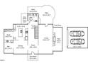 Detailed first floor plan showcasing the living, dining, foyer, and kitchen areas at 1519 Hermitage Ct, Durham, NC 27707