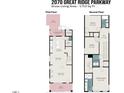 Floor plan of a two-story home with a layout of the first and second floors, highlighting room dimensions at 2070 Great Ridge Pkwy, Chapel Hill, NC 27516