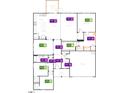 Layout of a home showcasing the arrangement of rooms, including the kitchen, bedrooms, and bathrooms at 49 Brodhead Dr, Fuquay Varina, NC 27526