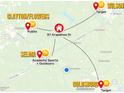 Location map of the home's proximity to shopping and sports complex at 97 Arapahoe Dr, Kenly, NC 27542