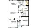 Second floor plan featuring an owner's suite with retreat, bath, walk-in closet, two bedrooms, utility, and a shared bath at 13 Cozy Hvn, Fuquay Varina, NC 27526