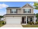 Charming two-story home with a two-car garage and inviting front porch, with fresh landscaping at 209 White Farm Dr, Wendell, NC 27591