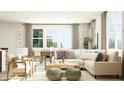 Bright, open living room with large windows, stylish furniture, and modern décor creating a welcoming space at 339 Thompson Overlook Way # 237, Smithfield, NC 27577