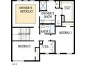 Upstairs floorplan features the Owner's retreat and bath plus bedrooms, bathroom and utility room at 62 Restful Point, Fuquay Varina, NC 27526