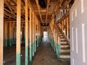 Framing for a new two-story home with visible stairs and open floor plan at 682 Old Station Pointe, Angier, NC 27501
