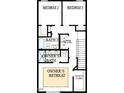 Upstairs floor plan displaying 2 bedrooms, a utility room, walk in closet and retreat at 92 Restful Pt, Fuquay Varina, NC 27526