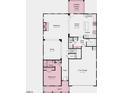 First floor plan featuring an open kitchen, dining, gathering room, bedroom, and two-car garage at 1020 Dillon Lake Dr, Knightdale, NC 27545
