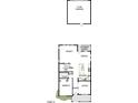 First floor plan featuring a covered porch, study, kitchen, dining area, Gathering room, bath, and two-car garage at 333 Parkland Dr, Pittsboro, NC 27312