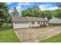 Inviting single-story home with attached garage, complemented by a charming front porch and well-kept landscaping at 3620 Constellation Dr, Raleigh, NC 27604