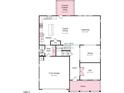 First floor layout showcasing an open kitchen, dining area, and a two-car garage at 925 Kinglet House Rd, Knightdale, NC 27545