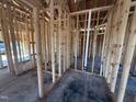 An image showcasing the framing of the interior, highlighting its structural design at 136 Tuskeegee Dr, Smithfield, NC 27577