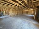 Unfinished living area showcases an open floor plan, framed and ready for personalization and finishing touches at 136 Tuskeegee Dr, Smithfield, NC 27577