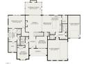 Detailed floor plan showcasing the primary suite, kitchen, and three-car garage at 25 Alex Farm Ct, Zebulon, NC 27597