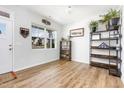 Bright office space with natural light, wood floors, and view of neighborhood at 1101 Hazelmist Dr, Youngsville, NC 27596