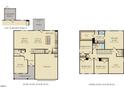 Floor plan showcasing the layout of the first and second floors of the home at 43 Regal Gardens Ct, Angier, NC 27501