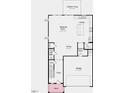 Floorplan showing the layout of the first floor, including the kitchen and gathering room at 198 Blue Butterfly Dr, Angier, NC 27501