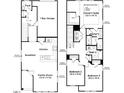 Detailed floor plan showcasing layout for downstairs including kitchen and garage, plus bedrooms upstairs at 354 Church St # 54, Wendell, NC 27591