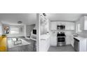 Open floor plan view showcases living room and kitchen with a breakfast bar at 800 Pritchard Avenue Ext # H1, Chapel Hill, NC 27516