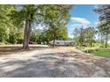 Gravel driveway leading to house and outbuilding, surrounded by mature trees at 155 G Herring Rd, Princeton, NC 27569