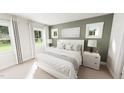 Inviting main bedroom with three bright windows, neutral color palette, and stylish decor at 335 Beacon Dr, Pittsboro, NC 27312