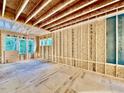 Framed bedroom showcasing natural light from the windows overlooking the exterior at 3828 Coach Lantern Ave, Wake Forest, NC 27587