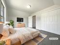 Bright bedroom with a large window, dresser and closet, and warm decor at 4025 Scofield Dr, Raleigh, NC 27610