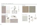 Selection of kitchen and bathroom finishes includes gray cabinetry, countertops, and lighting fixtures at 520 Providence Springs Ln, Fuquay Varina, NC 27526