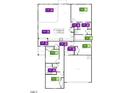 Detailed floor plan illustrating layout and dimensions of rooms including bedrooms, kitchen, and garage at 223 Norman Ave, Lillington, NC 27546