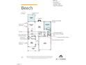 Floor plan of the first floor showing the kitchen, great room, dining room, garage, and screened porch at 2396 Picual Way # 32, New Hill, NC 27562